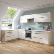 Skrinka horná G 30, vysoký biely lesk/dub sonoma, pravá, LINE