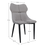 Jedálenská stolička, svetlosivá/tmavosivá/čierna, TABITA
