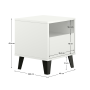 Nočný stolík, biela, BOGAN NEW 1S