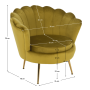 Kreslo v štýle Art-deco, horčicová Velvet látka/gold chróm-zlatý, NOBLIN