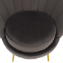 Kreslo v štýle Art-deco, sivohnedá Velvet látka/gold chróm zlatý, NOBLEO