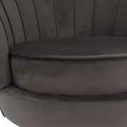 Kreslo v štýle Art-deco, sivohnedá Velvet látka/gold chróm zlatý, NOBLEO