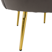 Kreslo v štýle Art-deco, sivohnedá Velvet látka/gold chróm zlatý, NOBLEO