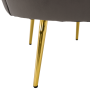 Kreslo v štýle Art-deco, sivohnedá Velvet látka/gold chróm zlatý, NOBLEO