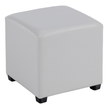 Taburet, biela textilná koža, NIKI NEW