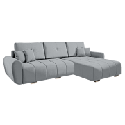 Univerzálna sedacia súprava, svetlosivá látka, LONGA ROH