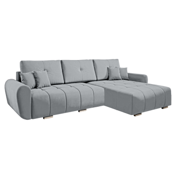 Univerzálna sedacia súprava, svetlosivá látka, LONGA ROH