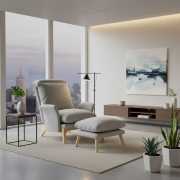 Kreslo s podnožou, svetlosivá/prírodná, ZANDER