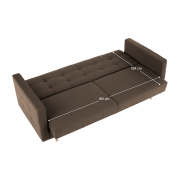 Celočalunený 3-sed, látka čokoládová, AMEDIA