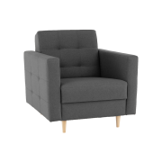 Celočalúnené kreslo, tmavosivá látka, AMEDIA