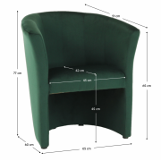 Klubové kreslo, smaragdová látka, CUBA