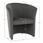 Klubové kreslo, sivá látka, CUBA