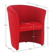 Klubové kreslo, červená, CUBA