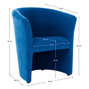 Klubové kreslo, modrá, CUBA