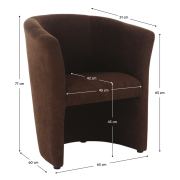 Klubové kreslo, hnedá, CUBA