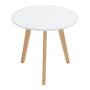 Sada 2 konferenčných stolíkov, biela/buk, MALTO 2 NEW