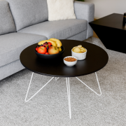 Konferenčný stolík, čierny dub/biela MIKEL NEW