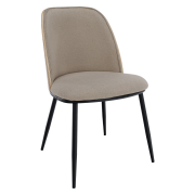 Jedálenská stolička, béžovohnedá/drevo natural/čierna, VUDIA
