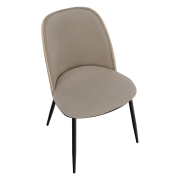 Jedálenská stolička, béžovohnedá/drevo natural/čierna, VUDIA