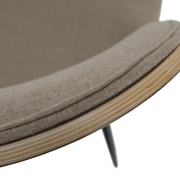 Jedálenská stolička, béžovohnedá/drevo natural/čierna, VUDIA