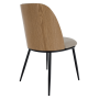 Jedálenská stolička, béžovohnedá/drevo natural/čierna, VUDIA