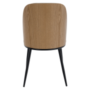 Jedálenská stolička, béžovohnedá/drevo natural/čierna, VUDIA