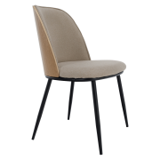 Jedálenská stolička, béžovohnedá/drevo natural/čierna, VUDIA