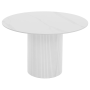 Jedálenský stôl, biely mramor/MDF, priemer 120 cm, MAHIR TYP 1