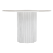 Jedálenský stôl, biely mramor/MDF, priemer 120 cm, MAHIR TYP 1