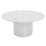 Konferenčný stolík, biely mramor/MDF, priemer 80 cm, MAHIR TYP 1