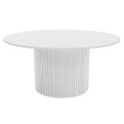 Konferenčný stolík, biely mramor/MDF, priemer 80 cm, MAHIR TYP 1