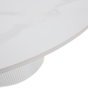 Konferenčný stolík, biely mramor/MDF, priemer 80 cm, MAHIR TYP 1