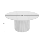 Konferenčný stolík, biely mramor/MDF, priemer 80 cm, MAHIR TYP 1