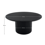 Konferenčný stolík, čierna, priemer 80 cm, MAHIR TYP 2