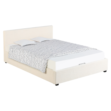 Posteľ s roštom, 180x200, biela, LUNELA