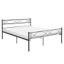 Kovová posteľ s roštom, 180x200, čierna, STELVIA