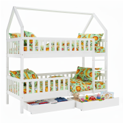 Montessori poschodová posteľ, biela, VENITA TYP 2