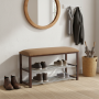 Lavica s botníkom, čokoládová/tmavohnedá, LANGELLA