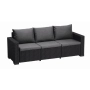 Záhradný nábytok Keter California trojsedadlová pohovka grafitová
