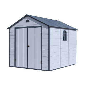 Záhradný domček G21 Boston 670 - 241 x 278 cm, plastový, svetlo šedý