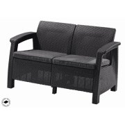 Záhradný nábytok Keter Corfu love seat dvousedačka grafitová