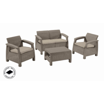 Záhradný nábytok Keter Corfu set dvojsedačka + dve kreslá + stôl cappuccino