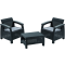 Záhradný nábytok Keter Corfu weekend set dve kreslá + stôl grafitový