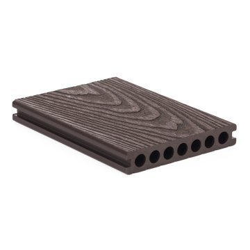 Terasová doska G21 2,5 x 14,8 x 300 cm, Dark Wood s okrúhlymi výrezmi, WPC