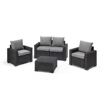 Záhradný set Keter California 2+2+1 grafitový