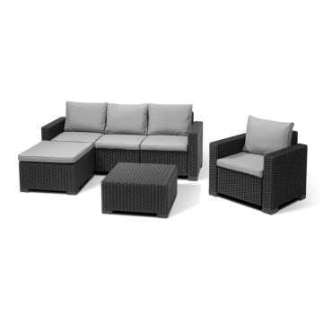 Záhradný set Keter California 3+1+1 grafitový