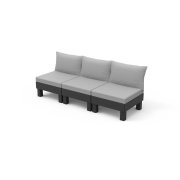 Záhradný nábytok Keter Elements 3sedačková pohovka grafitová