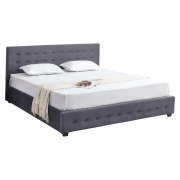 Posteľ s úložným priestorom, 180x200, sivá, MINDY