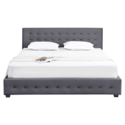 Posteľ s úložným priestorom, 180x200, sivá, MINDY