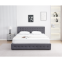 Posteľ s úložným priestorom, 180x200, sivá, MINDY